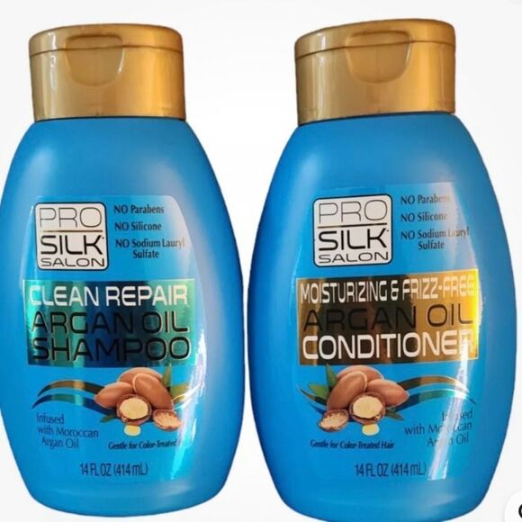 🎉Pro Silk Salon Argan Oil Shampoo & Tea Tree  & Mint Oil Conditioner 1… - Picture 3 of 8